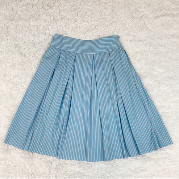 Theory striped pleated skirt knee length high waisted light weight - Picture 3 of 9